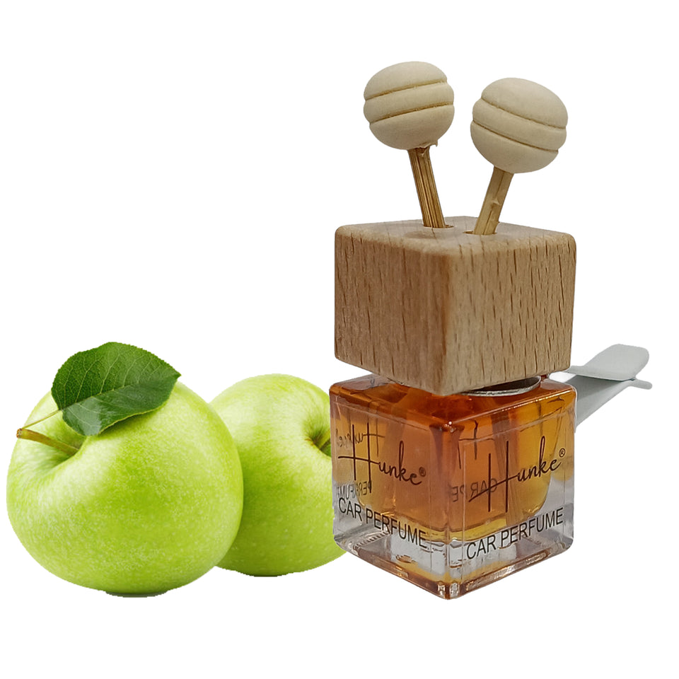 Hunke® Long Lasting Car Perfume | AC Vent Clip Car Air Freshener | Premium Fragrance | Odour Eliminator | With Reed Sticks| Easy to Fix |Car interior - Last up to 45 days - Green Apple