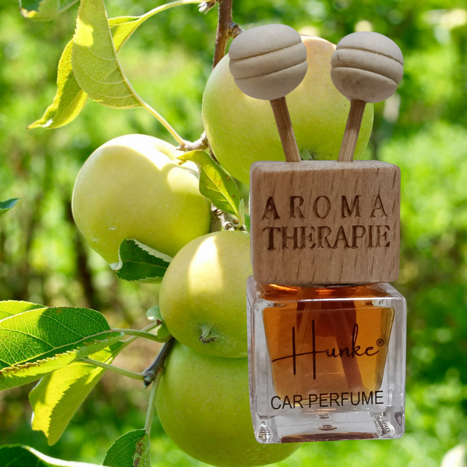 Hunke® Long Lasting Car Perfume | AC Vent Clip Car Air Freshener | Premium Fragrance | Odour Eliminator | With Reed Sticks| Easy to Fix |Car interior - Last up to 45 days - Green Apple