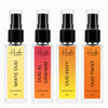HUNKE EDP Inspired Perfume Set for Men & Women | Set of 4 Premium Long Lasting Fragrances | 8 ml Each | Travel Size Mini Perfume Gift Set | Eau de Parfum Collection - Oud al Grhm, Oud Twist, White Oud, Oud Envy
