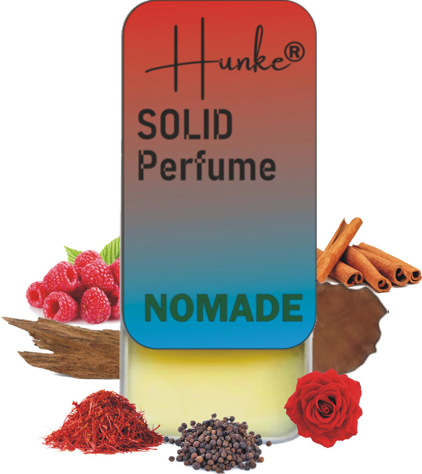 Hunke® Solid Perfume | Alcohol-Free Solid Perfume for Men & Women | Long Lasting Natural Wax Fragrance | Travel Friendly Pocket Perfume | Handmade Luxury - Nomade