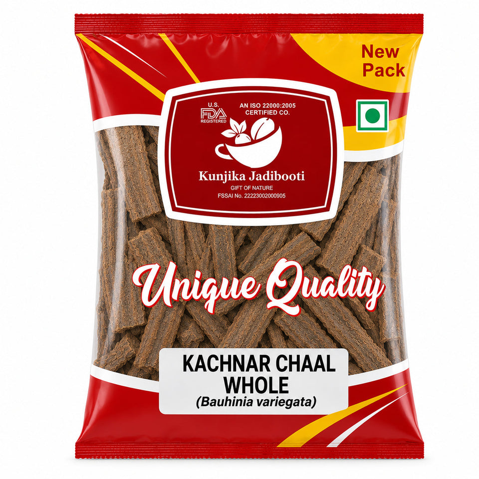 Kunjika Jadibooti Kachnar Chhal - Kachnar Ki Chaal - Kachnaar Chhal - Bauhinia Variegata Bark - Orchid Tree Bark - 100 gm