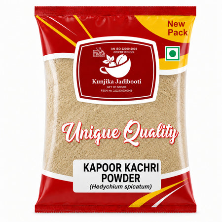 Kunjika Jadibooti  Kapoor Kachri Powder - Kapur Kachri - kachli - Ginger Lily - karchuralu - Hedychium Spicatum - Ekangi - Spiked Gingen Lily Powder - 100 gm