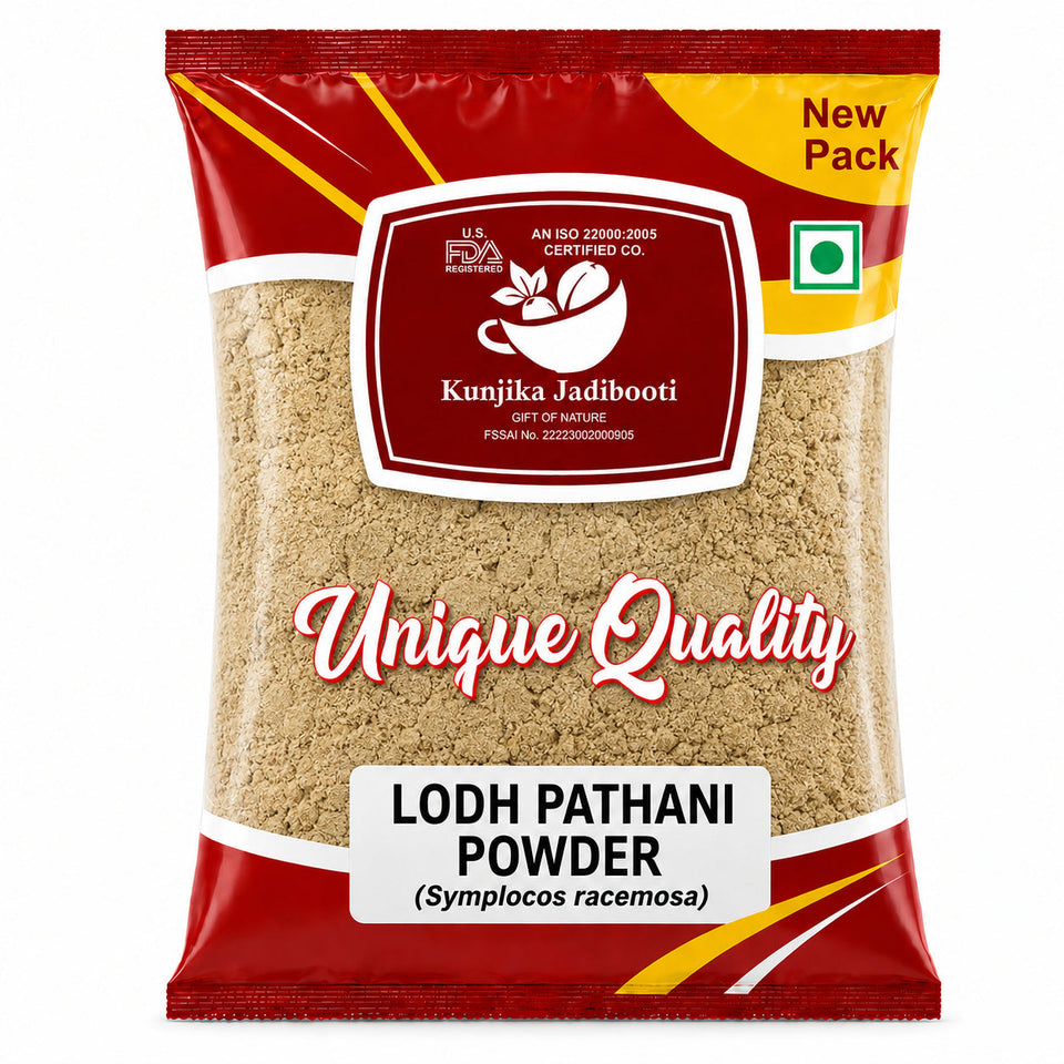 Kunjika Jadibooti Lodhra Bark Powder | Lodhra Chhal | Lodh Pathani | Symplocos Racemosa Bark | Pathani Lodh Powder - 100 gm
