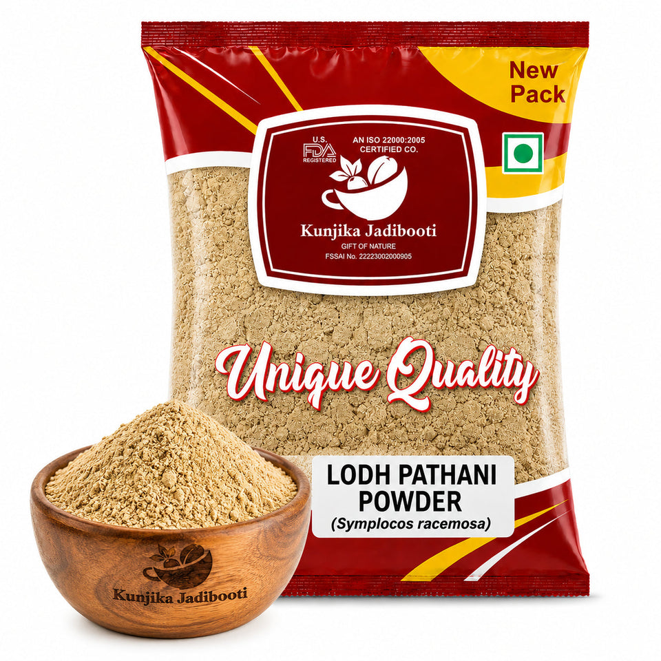 Kunjika Jadibooti Lodhra Bark Powder | Lodhra Chhal | Lodh Pathani | Symplocos Racemosa Bark | Pathani Lodh Powder - 100 gm