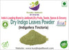 Kunjika Jadibooti Indigo Leaves Powder | For Natural Hair Colour, Smooth & Shiny Hair | Fresh Dry Raw Herbs, Ayurvedic Jadibooti Powder - 100 gm