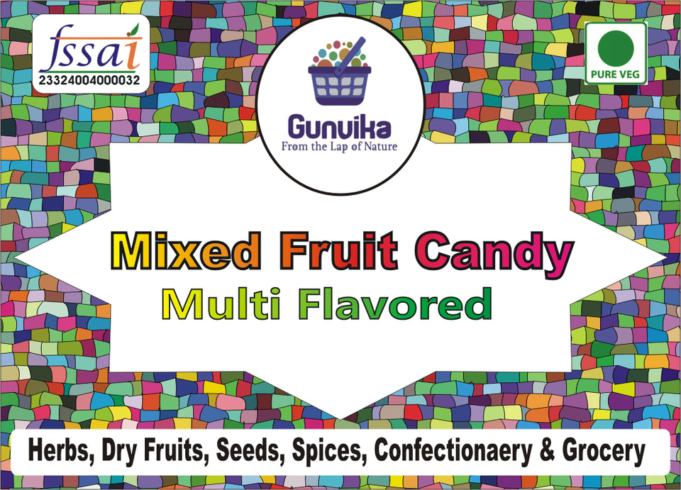 Gunvika Mixed Fruits Candy Toffee Khati Mithi Goli Candy | Flavored Sugar Candy | Sweet Candy Pack for Kids | Sugar Boiled Candy Dots - 200 gm