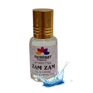 Pujahaat Premium Alcohol-Free Attar | Ittar 6ml, Long-Lasting Travel Size Roll-On, Best Floral Spicey Attar Fragrance Oil - Zam Zam