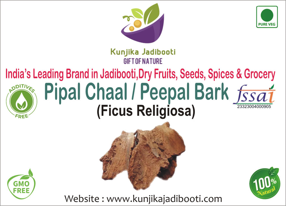 Kunjika Jadibooti Pipal Chaal - Peepal Bark - Pipal Chhal - Ficus religiosa - 100 gm