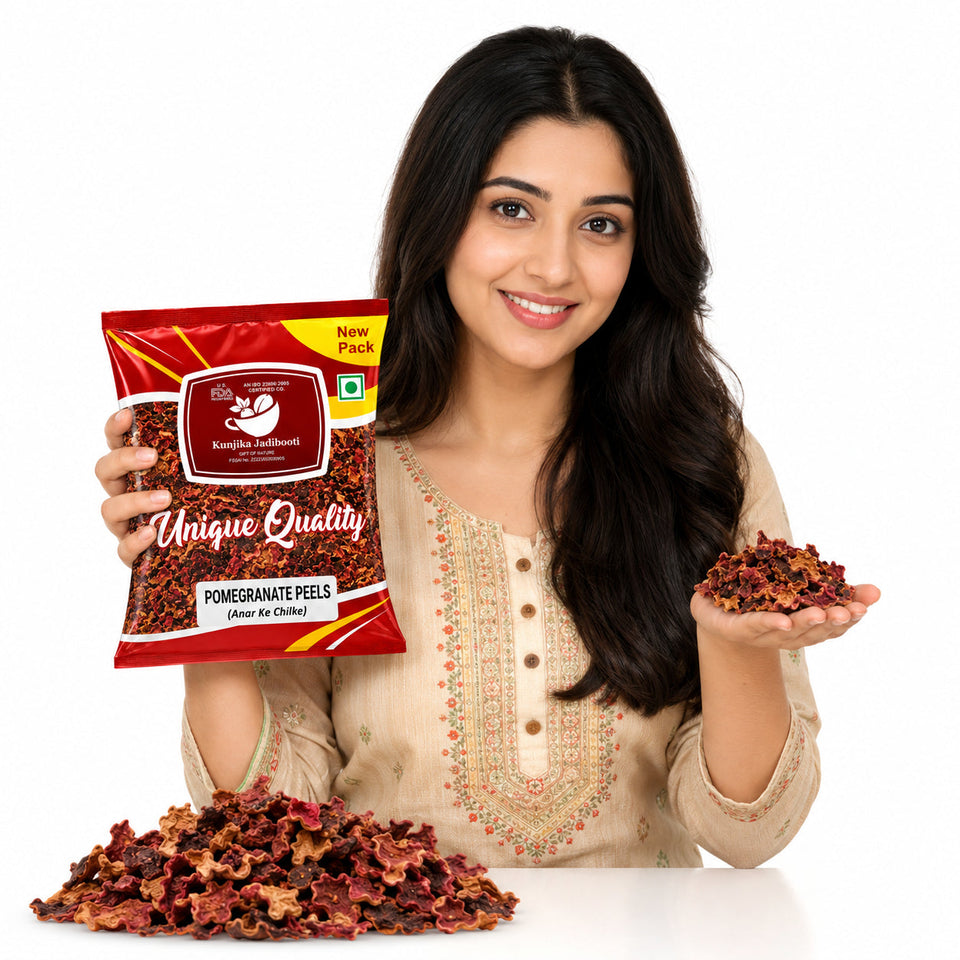 Kunjika Jadibooti Anar Chilka - Pomegranate Peel - Punica Granatum - Dadam Chilka - Maadulam - Anaar - Dadima - 100 gm