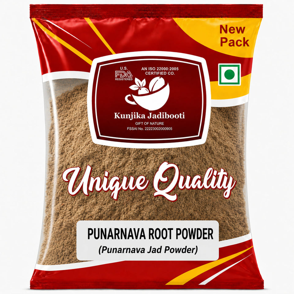 Kunjika Jadibooti Punarnava Powder - Punarnava Root - Sathi Jadd - Boerhaavia Diffusa Root - Spreading Hogweed Powder - 100 gm