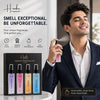 HUNKE EDP Inspired Perfume Set for Men & Women | Set of 4 Premium Long Lasting Fragrances | 8 ml Each | Travel Size Mini Perfume Gift Set | Eau de Parfum Collection - Passcode, Gentle, Black Men, Men Love