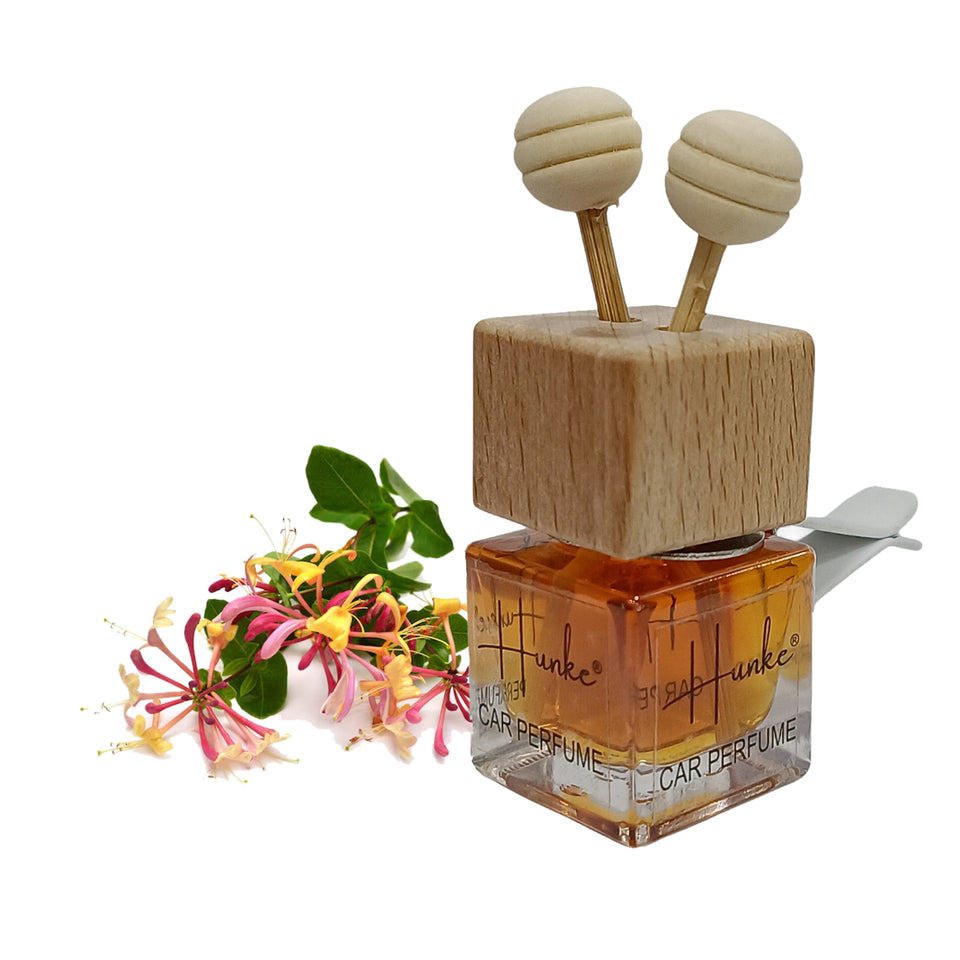 Hunke® Long Lasting Car Perfume | AC Vent Clip Car Air Freshener | Premium Fragrance | Odour Eliminator | With Reed Sticks| Easy to Fix |Car interior - Last up to 45 days - Honey Suckle