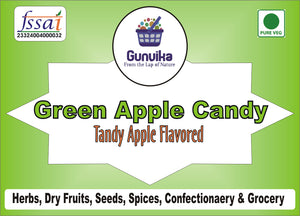 Gunvika Green Apple Candy Toffee Candy | Flavored Sugar Candy | Sweet Candy Pack for Kids | Sugar Boiled Candy - 200 gm