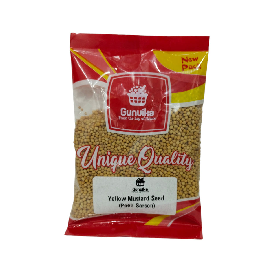 Gunvika Premium Whole Natural Yellow Mustard Seeds / Peeli Sarson Pesticides Free | Indian Spices & Masala