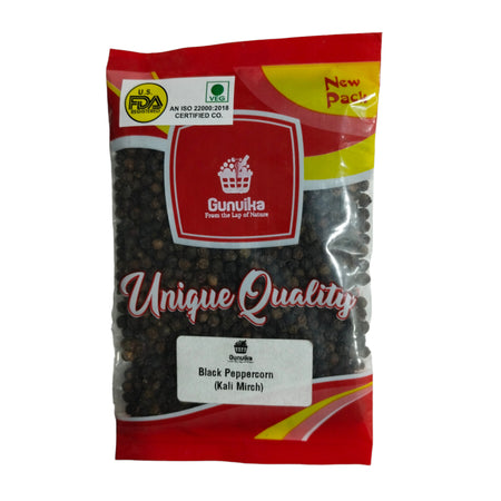 Gunvika Premium Black Peppercorn (Kali Mirch) | Black Pepper No artificial colours or preservatives Whole for Cooking,Seasoning & Finishing | Indian Spices & Masala