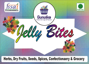 Gunvika Mixed Fruits Jelly Bites Sugar Coated Candy Mix fruits Jelly Candy Sweet Sour - 200 gm