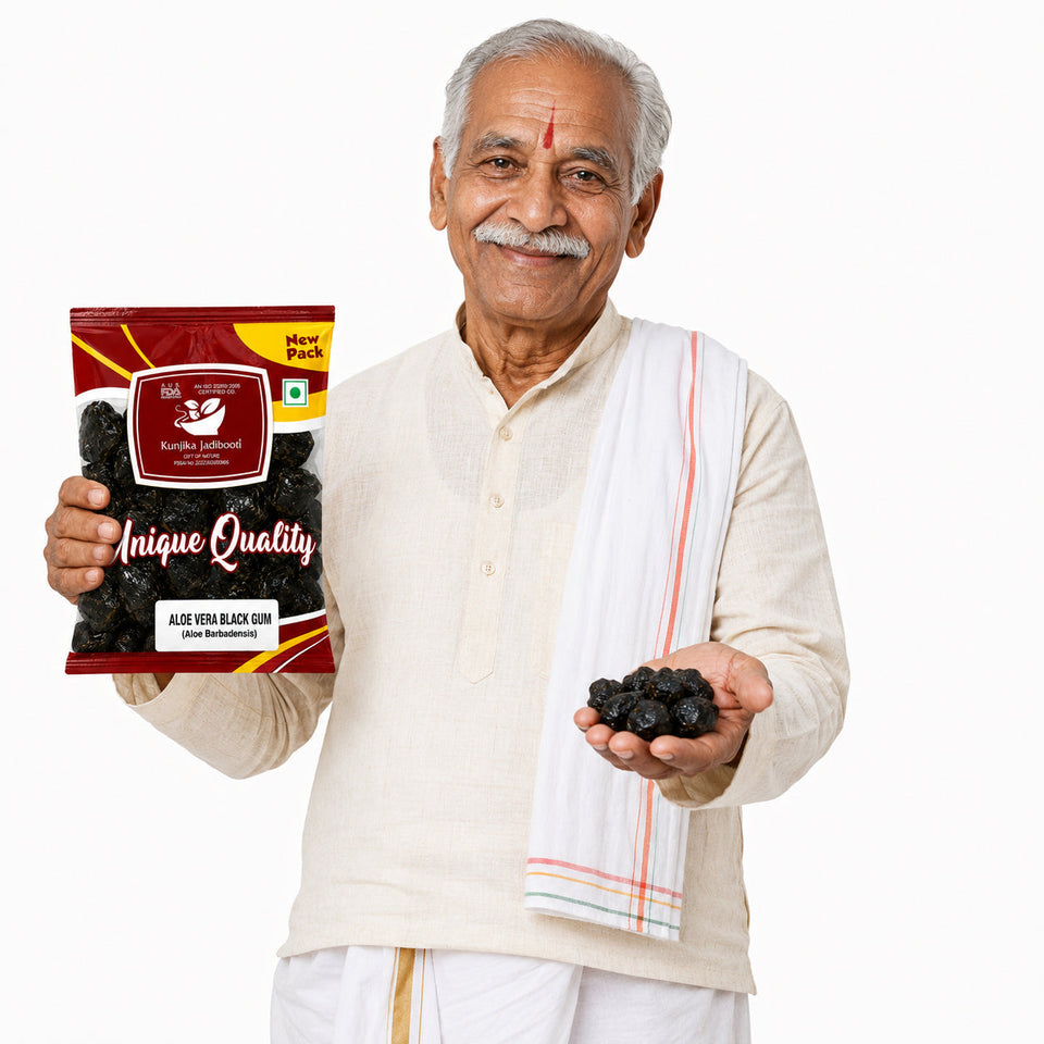 Kunjika Jadibooti Kala Gond - Aloe Vera Gum - Aloevera Gond - Aloe Barbadensis - 100 gm