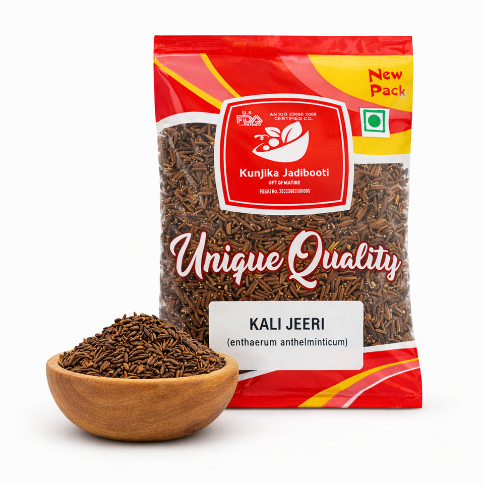 Kunjika Jadibooti Kali Jiri - Kaali jiri - Kadwa Jeera - Kali Jeeri – Natural Black Cumin Seed (100 GM)