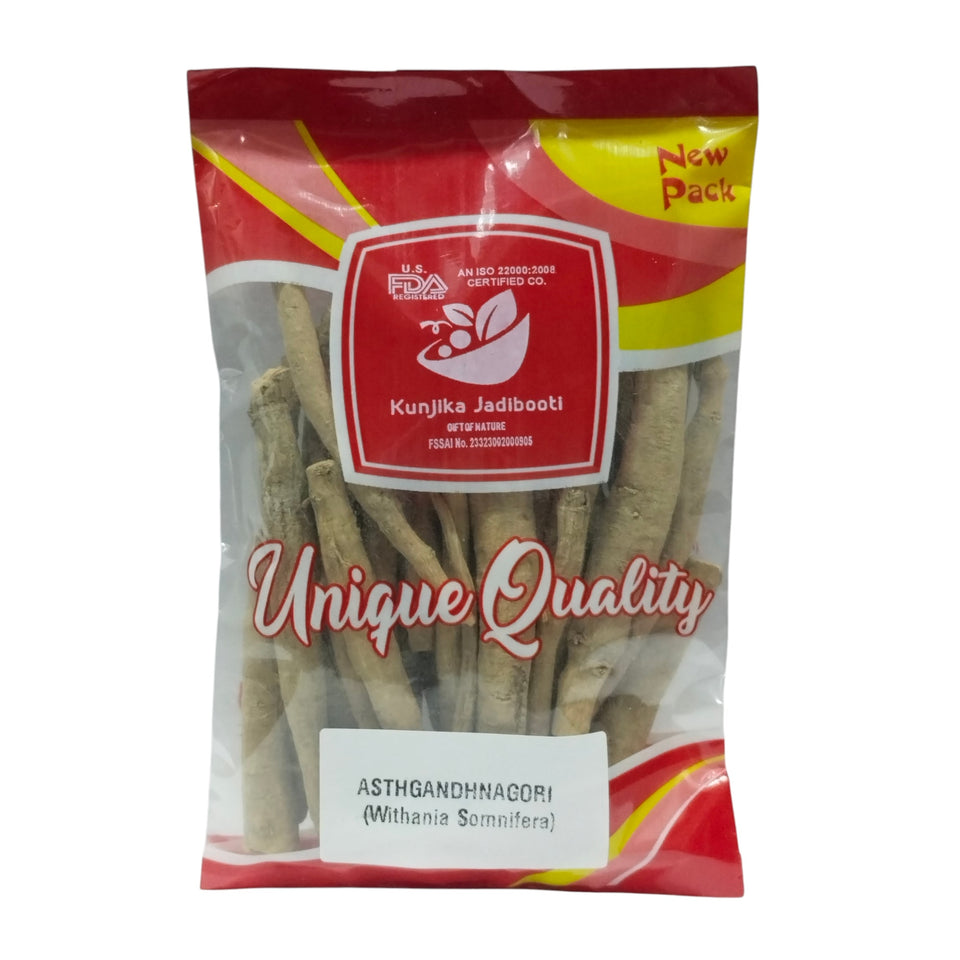 Kunjika Jadibooti Asgandh Nagori | Nagori Ashwagandha | Asgandh | Withania Somnifera | Indian Nagori Ginseng 100 Gram