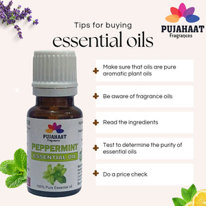 Pujahaat Peppermint Essential Oil for Aroma Therapy, Hair & Skin Pure, Natural, Undiluted - Vegan & Cruelty free - 15 ml
