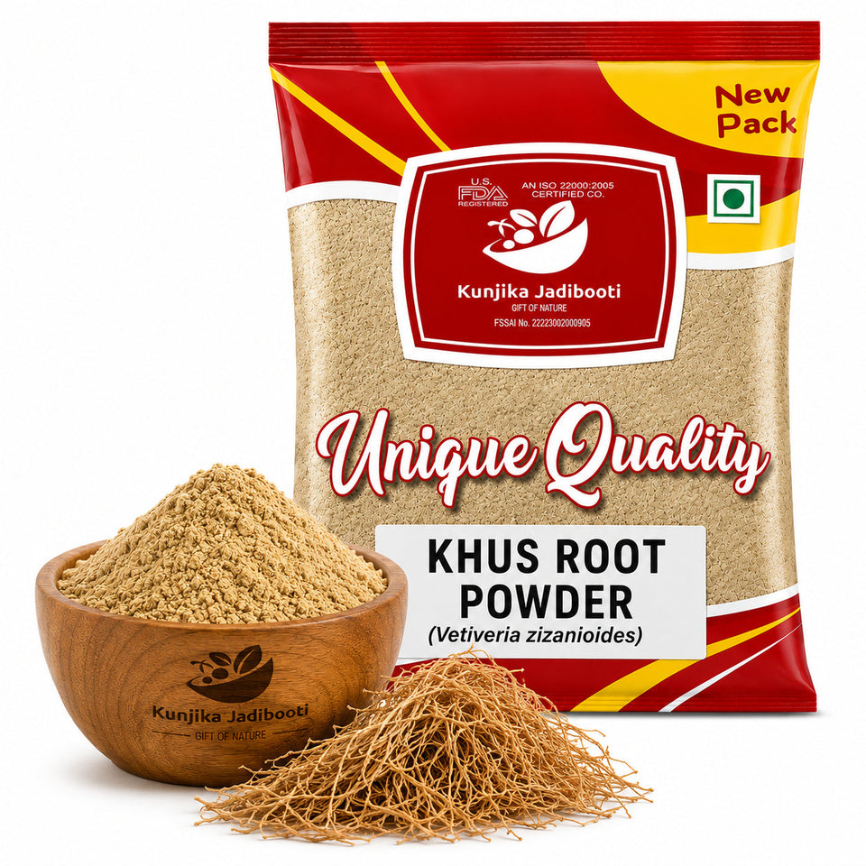 Kunjika Jadibooti Khus Root powder - Khus Jad - Ushira - Vetiver Roots - Vetiveria Zizanioides - Ramacham Powder - 100 gm