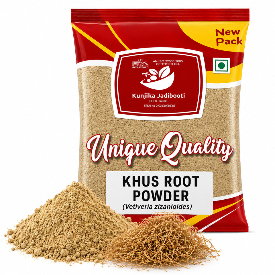 Kunjika Jadibooti Khus Root powder - Khus Jad - Ushira - Vetiver Roots - Vetiveria Zizanioides - Ramacham Powder - 100 gm