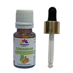 Pujahaat Coriander Essential Oil (Coriandrum sativum) Pure | Non-Sticky | Non-greasy | Natural & Undiluted | Therapeutic Grade Aromatherapy | Hair Care - Vegan & Cruelty free - 15 ml