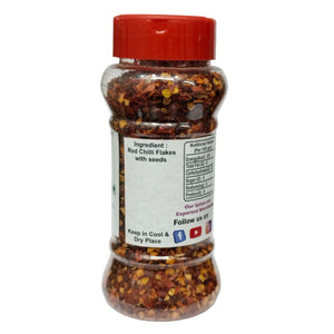 Gunvika Red Chilli Flakes | Ideal Seasoning For Pizza, Pasta and Garlic Bread | Sprinkler Jar | No Artificial Flavours and Colours| Vegan | Aromatic