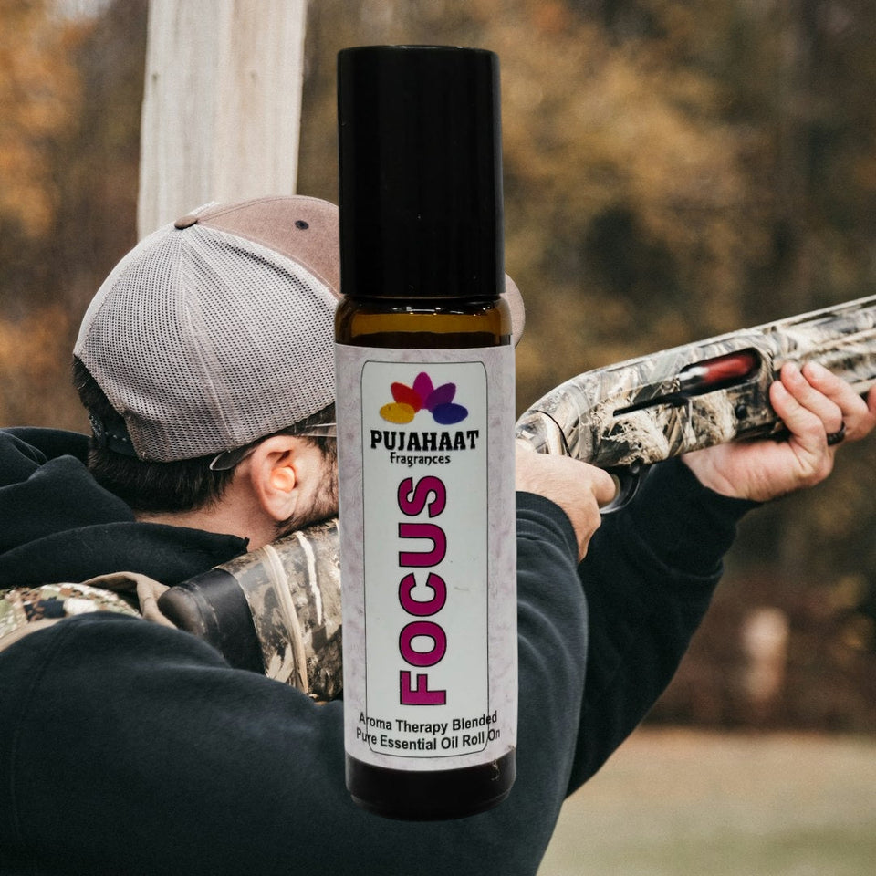 Pujahaat Focus Aromatherapy Roll-on | Blend of Essential Oils |  Boost Productivity & Mental Clarity | Reduces Distractions & Brain Fog | Ideal for Students & Professionals 10ml/0.33 fl oz - Focus Roll-on