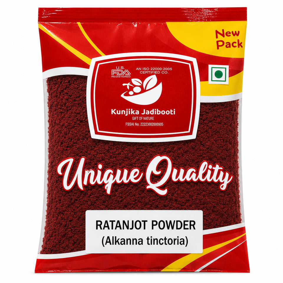 Kunjika Jadibooti Ratanjot Powder- Alkanna Tinctoria -Alkanet Root Powder - Pure & Natural 100 gm