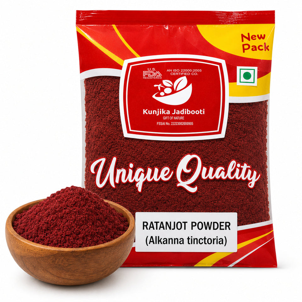 Kunjika Jadibooti Ratanjot Powder- Alkanna Tinctoria -Alkanet Root Powder - Pure & Natural 100 gm