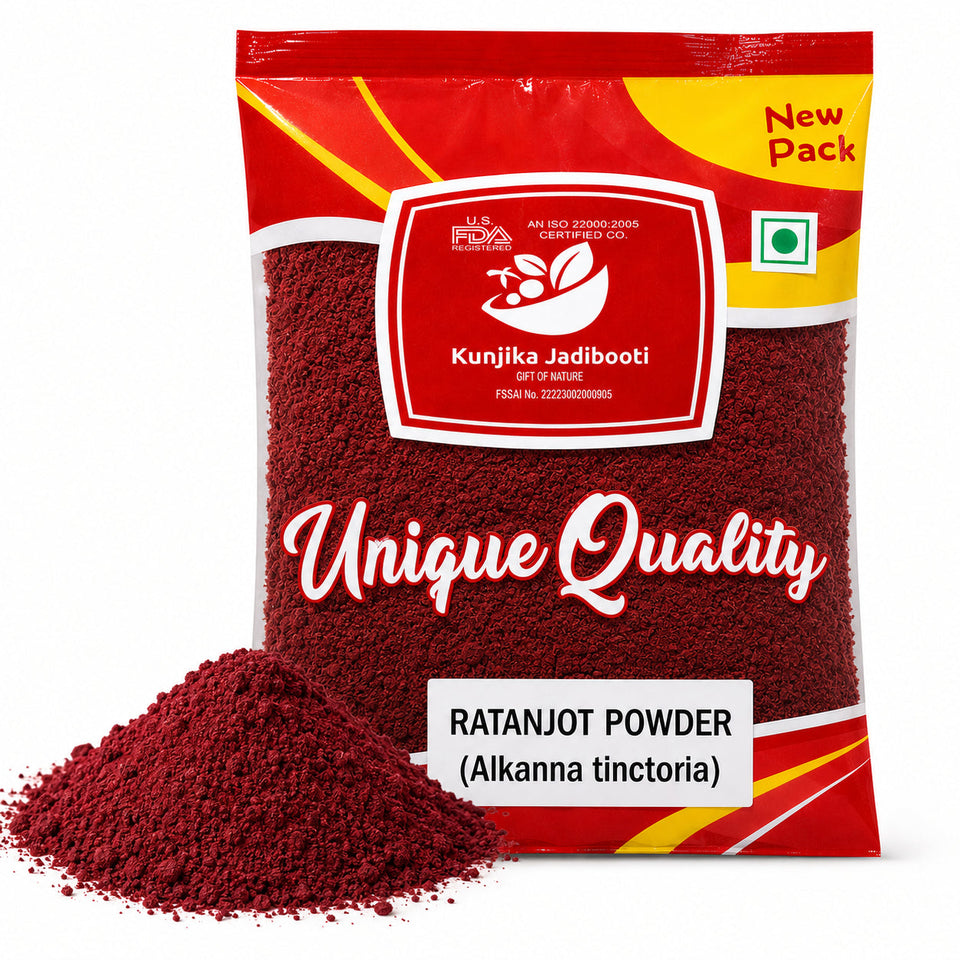 Kunjika Jadibooti Ratanjot Powder- Alkanna Tinctoria -Alkanet Root Powder - Pure & Natural 100 gm