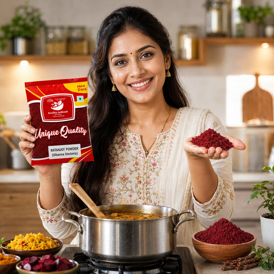 Kunjika Jadibooti Ratanjot Powder- Alkanna Tinctoria -Alkanet Root Powder - Pure & Natural 100 gm