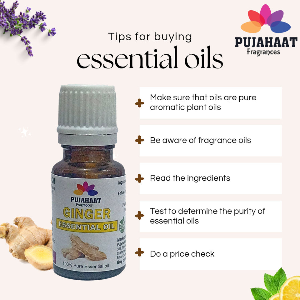 Pujahaat Ginger Essential Oil (Zingiber Officinale) 100% Pure & Natural Undiluted Essential Oil Organic Oil For Scalp, skin / Massage Oil Aromatherpy - Vegan & Cruelty free - 15 ml