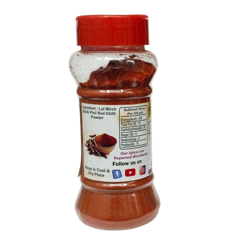 Gunvika Red Chilli Powder | Lal Mirch Grinded with Natural Oils | Zero added Colours, Fillers, Additives | Vibrant Red Colour | Vegan | Aromatic - 100 gm