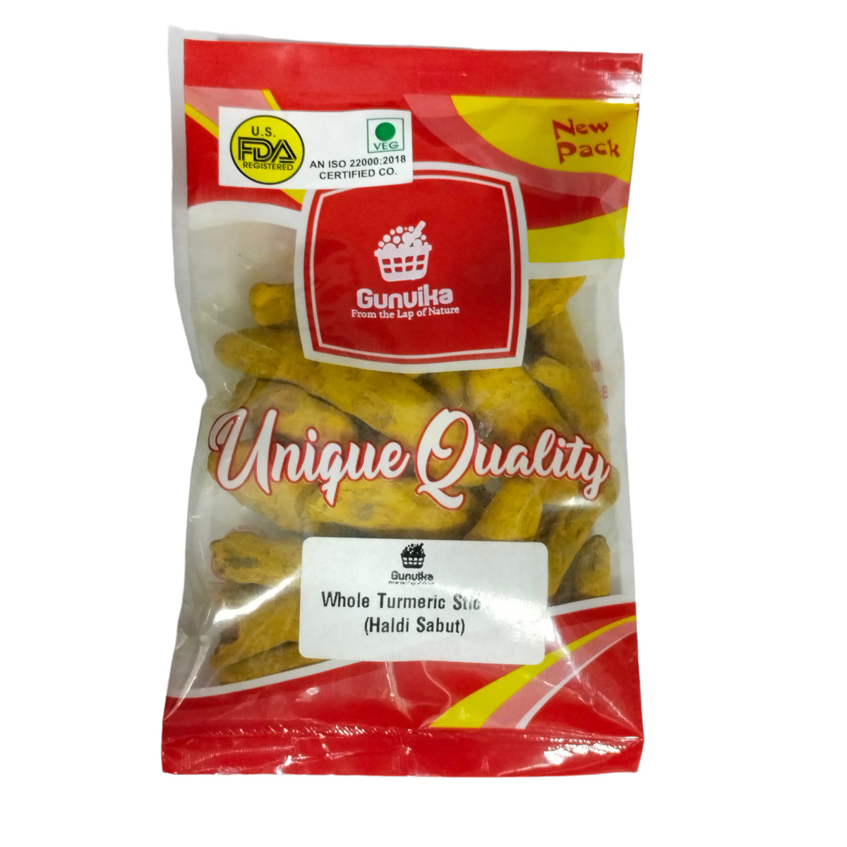 Gunvika Whole Natural and Fresh Dry Turmeric Sticks / Sabut Haldi Whol ...