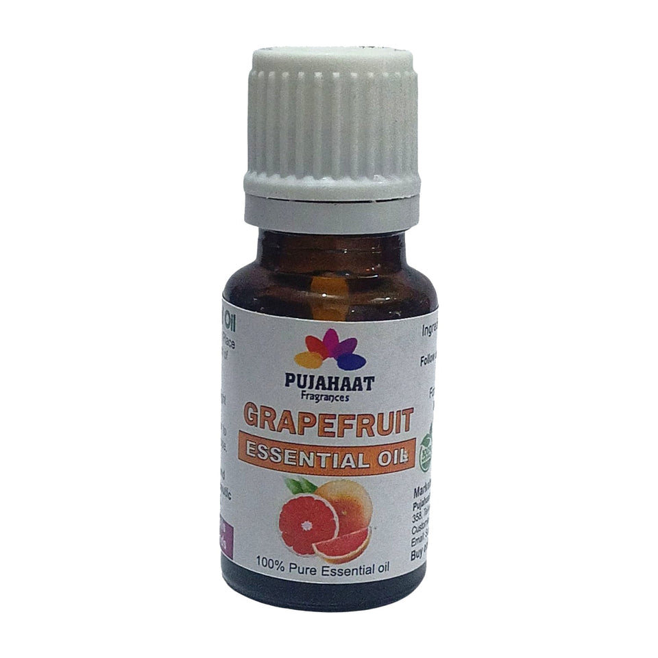 Pujahaat Grapefruit (Citrus paradisi) Essential Oil | 100% Natural Aromatherapy Oil for Skin & Hair | Ideal for Aromatherapy, Soap Making, and DIY Projects - Vegan & Cruelty free - 15 ml