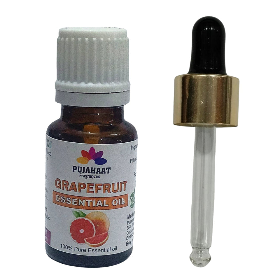 Pujahaat Grapefruit (Citrus paradisi) Essential Oil | 100% Natural Aromatherapy Oil for Skin & Hair | Ideal for Aromatherapy, Soap Making, and DIY Projects - Vegan & Cruelty free - 15 ml