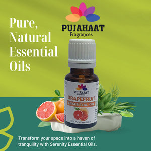Pujahaat Grapefruit (Citrus paradisi) Essential Oil | 100% Natural Aromatherapy Oil for Skin & Hair | Ideal for Aromatherapy, Soap Making, and DIY Projects - Vegan & Cruelty free - 15 ml