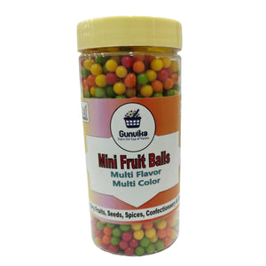 Gunvika Mini Fruit Balls Candy | Mixed Fruit Goli | Colourful Khatti Mithi Goli | Mixed Flavours - 200 Gm