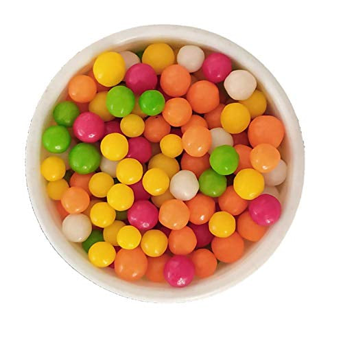 Gunvika Multicolor Fruit Balls Candy | Mixed Fruit Goli | Colourful Khatti Mithi Goli | Mixed Flavours - 200 Gm