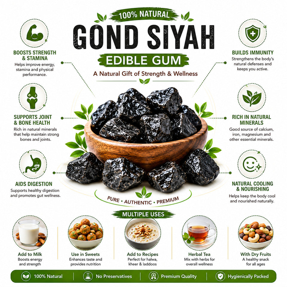 Kunjika Jadibooti Gond Siyah / Kala Gond - Arthritis & Sciatica | For Back pain | Leg pain | Headache | Pain in Bones & Nerves | 100% Pure Natural| Recommended For Joint Pain   100 gm