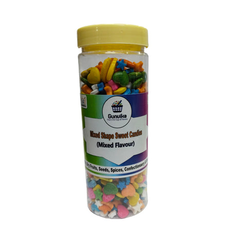 Gunvika Star, Heart, Banana, Strawberry Shaped Sweet Candy Topping (Sprinkles) for Kids Eating / Mixed Shape Candy / Sprinkles / Cake Decoration-200g