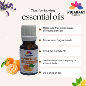 Pujahaat Tangerine Essential Oil (Citrus reticulata) Natural Pure | Non-Sticky | Aromatherapy Essential Oil for Massage, Fragrances & Candle Making | Sweet & Fresh Scent | All Skin Types | Steam Distilled Therapeutic Grade - 15 ml
