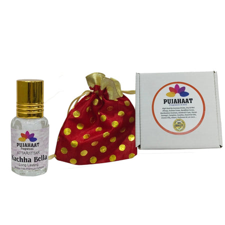 Pujahaat Premium Alcohol-Free Attar | Ittar 6ml, Long-Lasting Travel Size Roll-On, Best Floral Attar Fragrance Oil -Kachha Bela