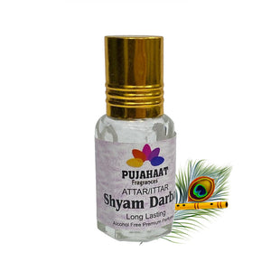 Pujahaat Premium Alcohol-Free Attar | Ittar 6ml, Long-Lasting Travel Size Roll-On, Best Floral Attar Fragrance Oil -Shyam Darbar