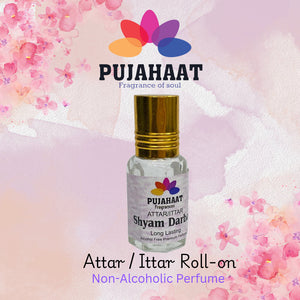 Pujahaat Premium Alcohol-Free Attar | Ittar 6ml, Long-Lasting Travel Size Roll-On, Best Floral Attar Fragrance Oil -Shyam Darbar