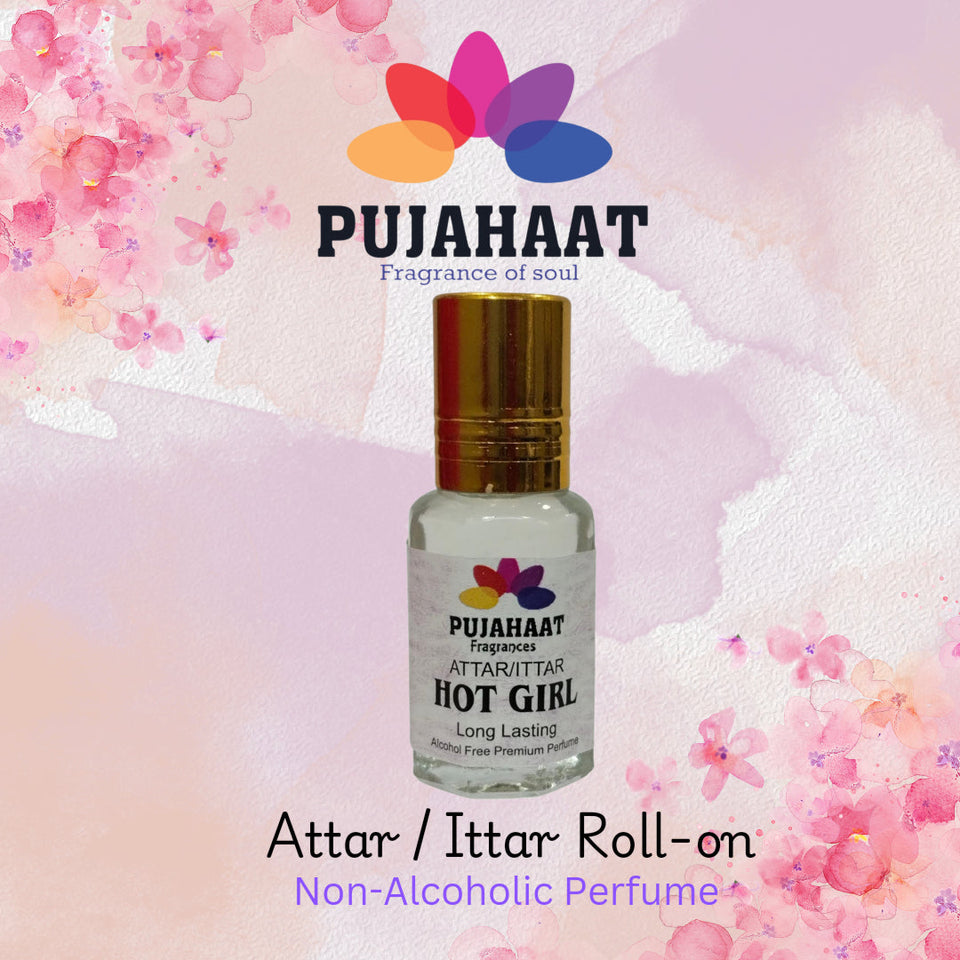 Pujahaat Premium Alcohol Free Attar | Ittar 6ml, Long-Lasting Travel Size Roll-On, Best Inspired Attar Fragrance Oil - Hot Girl