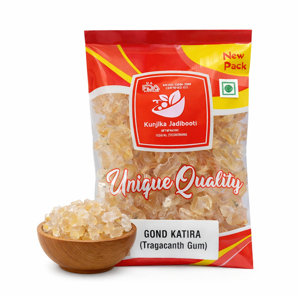 Kunjika Jadibooti Gond Katira Pure (Edible Gum)| Tragacanth Gum | High Cooling Properties Herbal Food | Super Food  - 100 grams