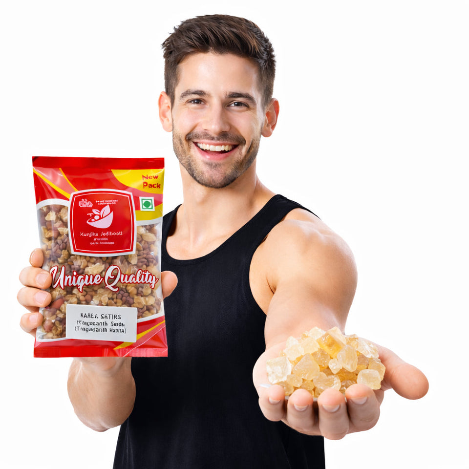 Kunjika Jadibooti Gond Katira Pure (Edible Gum)| Tragacanth Gum | High Cooling Properties Herbal Food | Super Food  - 100 grams